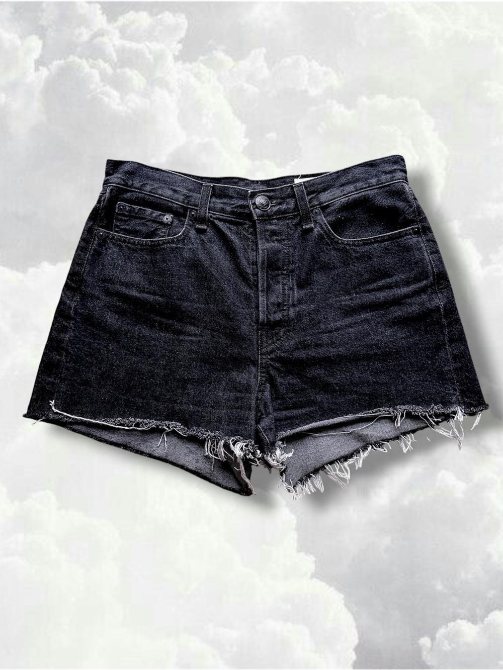 rag & bone Maya High Rise Black Denim Shorts